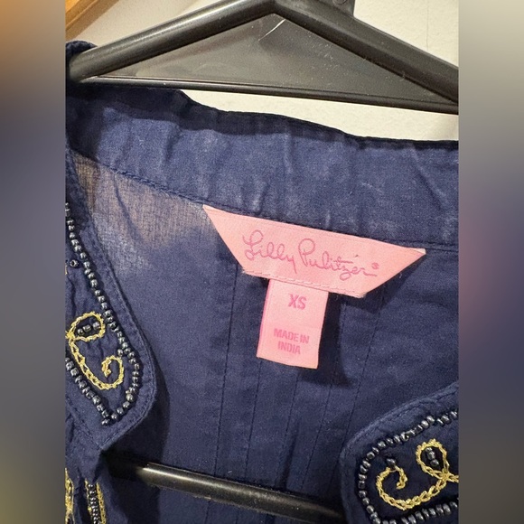 Lilly Pulitzer Navy Beaded Tunic - Picture 3 of 7